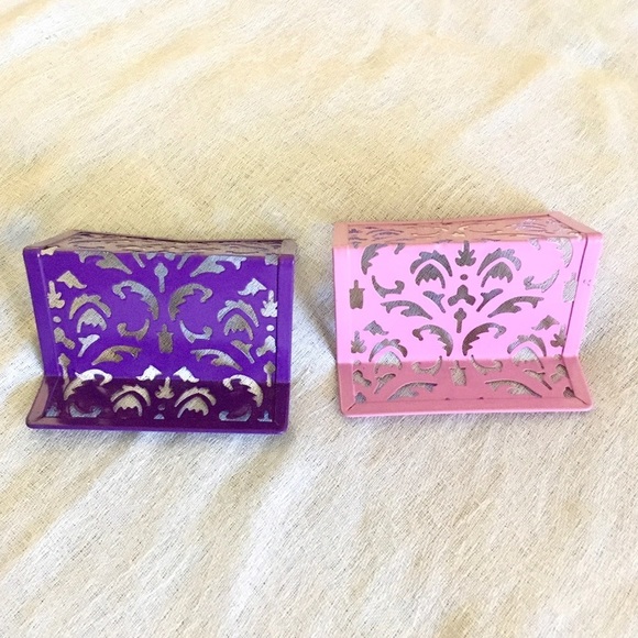 Pink or purple filigree business card holder NWT - LAST ONE - Picture 1 of 8